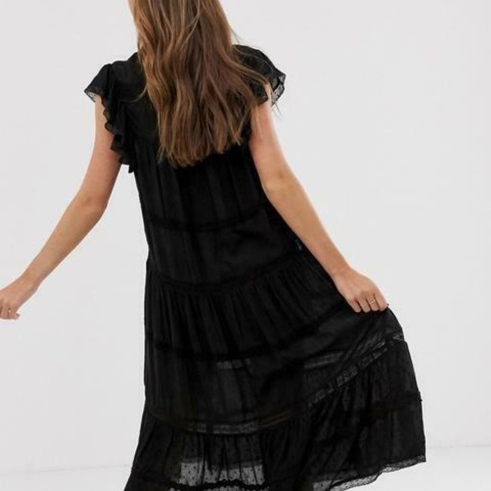 NWOT Free People Midnight Midi Dress M $168 Black_2